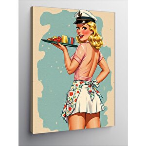 Kanvas Tablo Denizci Retro Kadın 100x140 cm