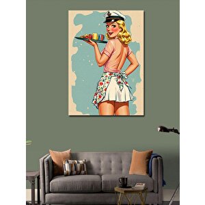 Kanvas Tablo Denizci Retro Kadın 100x140 cm