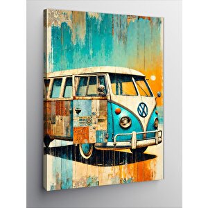 Kanvas Tablo Retro Minibüs Karavan 100x140 cm
