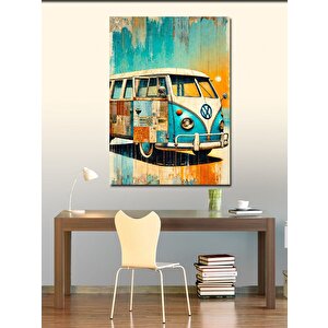 Kanvas Tablo Retro Minibüs Karavan 100x140 cm