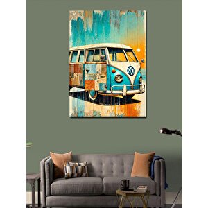 Kanvas Tablo Retro Minibüs Karavan 100x140 cm