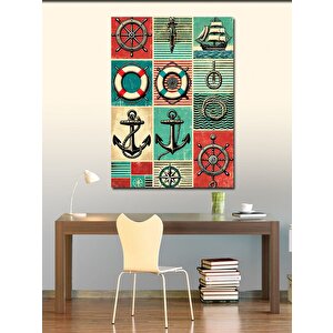 Kanvas Tablo Denizcilik Simgeleri 100x140 cm