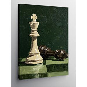 Kanvas Tablo Satranç Ve Mat Hamlesi 50x70 cm