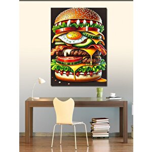 Kanvas Tablo Dev Burger Ve Malzemeler 100x140 cm