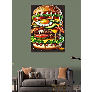 Kanvas Tablo Dev Burger Ve Malzemeler 100x140 cm