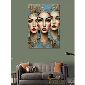 Kanvas Tablo Üç Kadın Portresi 70x100 cm