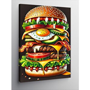 Kanvas Tablo Dev Burger Ve Malzemeler 70x100 cm