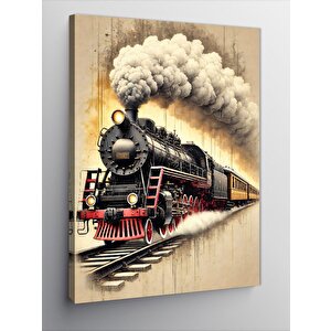 Kanvas Tablo Buharlı Tren Çizimi 70x100 cm