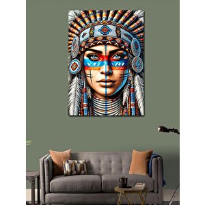 Kanvas Tablo Kızılderili Kadın Portresi 70x100 cm