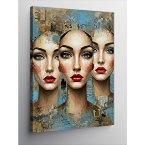 Kanvas Tablo Üç Kadın Portresi 100x140 cm