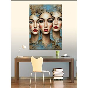 Kanvas Tablo Üç Kadın Portresi 100x140 cm