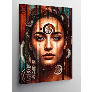 Kanvas Tablo Portre Ve Çizgisel Detaylar 50x70 cm