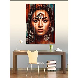 Kanvas Tablo Portre Ve Çizgisel Detaylar 50x70 cm