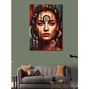 Kanvas Tablo Portre Ve Çizgisel Detaylar 50x70 cm
