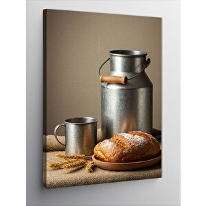 Kanvas Tablo Süt  Ve Somun Ekmek Sahnesi 70x100 cm