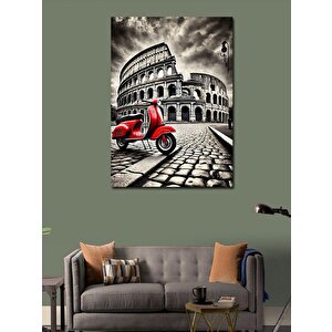 Kanvas Tablo Roma Kolezyumu Ve Motosiklet 70x100 cm