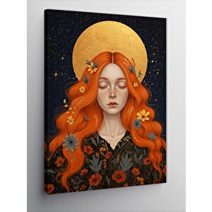 Kanvas Tablo Kırmızı Saçlı Kadın Portresi 70x100 cm