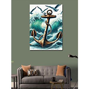 Kanvas Tablo Dalgaların Ortasında Çapa 100x140 cm