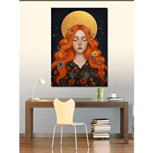 Kanvas Tablo Kırmızı Saçlı Kadın Portresi 100x140 cm