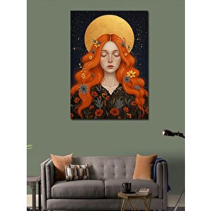 Kanvas Tablo Kırmızı Saçlı Kadın Portresi 100x140 cm