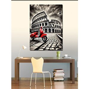 Kanvas Tablo Roma Kolezyumu Ve Motosiklet 50x70 cm