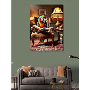 Kanvas Tablo Renkli Papağan Ve Koltuk 100x140 cm