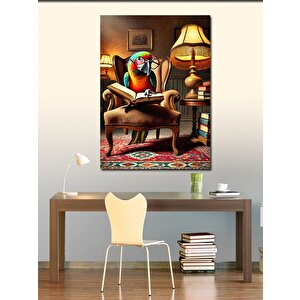 Kanvas Tablo Renkli Papağan Ve Koltuk 70x100 cm