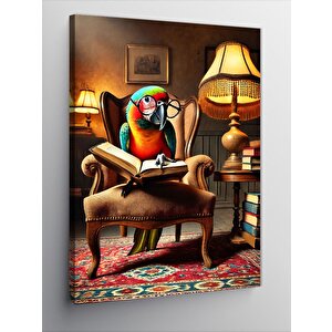 Kanvas Tablo Renkli Papağan Ve Koltuk 50x70 cm