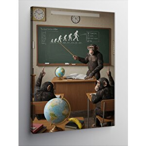 Kanvas Tablo Evrim Teorisi Ve Sınıf Sahnesi 100x140 cm