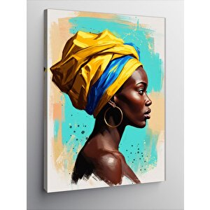 Kanvas Tablo Renkli Afrikalı Kadın 100x140 cm
