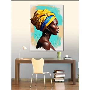 Kanvas Tablo Renkli Afrikalı Kadın 100x140 cm