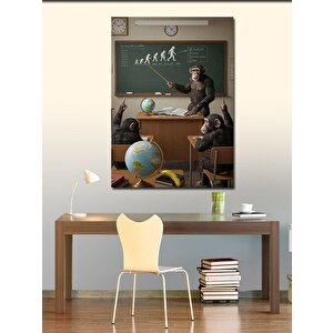Kanvas Tablo Evrim Teorisi Ve Sınıf Sahnesi 70x100 cm