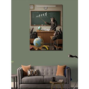Kanvas Tablo Evrim Teorisi Ve Sınıf Sahnesi 70x100 cm