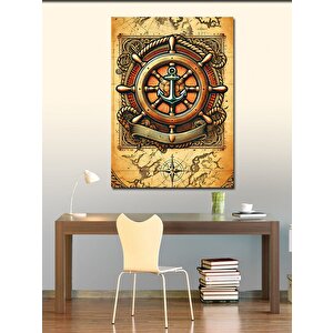 Kanvas Tablo Denizcilik Çapa Tasarımı 100x140 cm