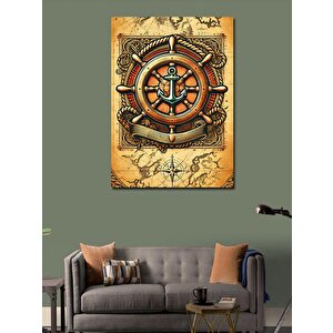 Kanvas Tablo Denizcilik Çapa Tasarımı 100x140 cm