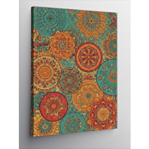 Kanvas Tablo Renkli Paisley Deseni 100x140 cm