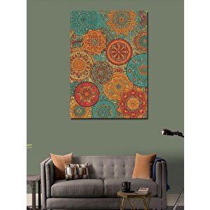 Kanvas Tablo Renkli Paisley Deseni 100x140 cm