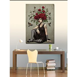 Kanvas Tablo Güllü Kadın Figürü 50x70 cm