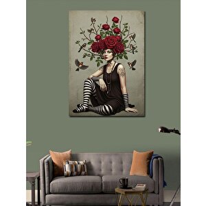Kanvas Tablo Güllü Kadın Figürü 100x140 cm