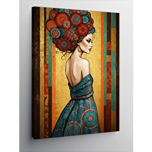 Kanvas Tablo Retro Kadın Portresi 100x140 cm