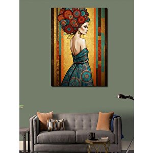 Kanvas Tablo Retro Kadın Portresi 100x140 cm