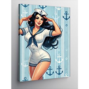 Kanvas Tablo Denizci Kadın Portresi 100x140 cm
