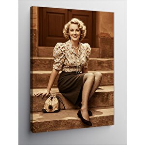Kanvas Tablo Retro Kadın Portresi 100x140 cm