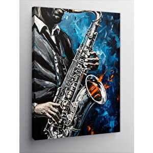 Kanvas Tablo Saksafon Çalan Adam 100x140 cm
