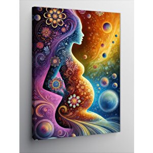 Kanvas Tablo Hamile Kadın Ve Evrim 50x70 cm