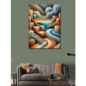 Kanvas Tablo Renkli Şehir Merdivenleri 100x140 cm