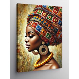 Kanvas Tablo Afrikalı Kadın Ve Türban 50x70 cm