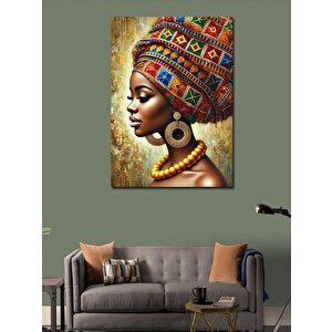 Kanvas Tablo Afrikalı Kadın Ve Türban 50x70 cm