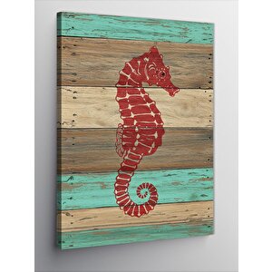 Kanvas Tablo Ahşap Üzerinde Denizatı 100x140 cm