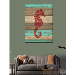 Kanvas Tablo Ahşap Üzerinde Denizatı 100x140 cm